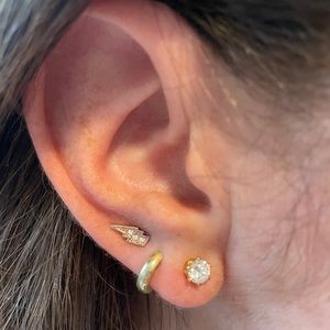 Beautiful 5mm CZ 14k Gold Plated Stud Earrings ✨